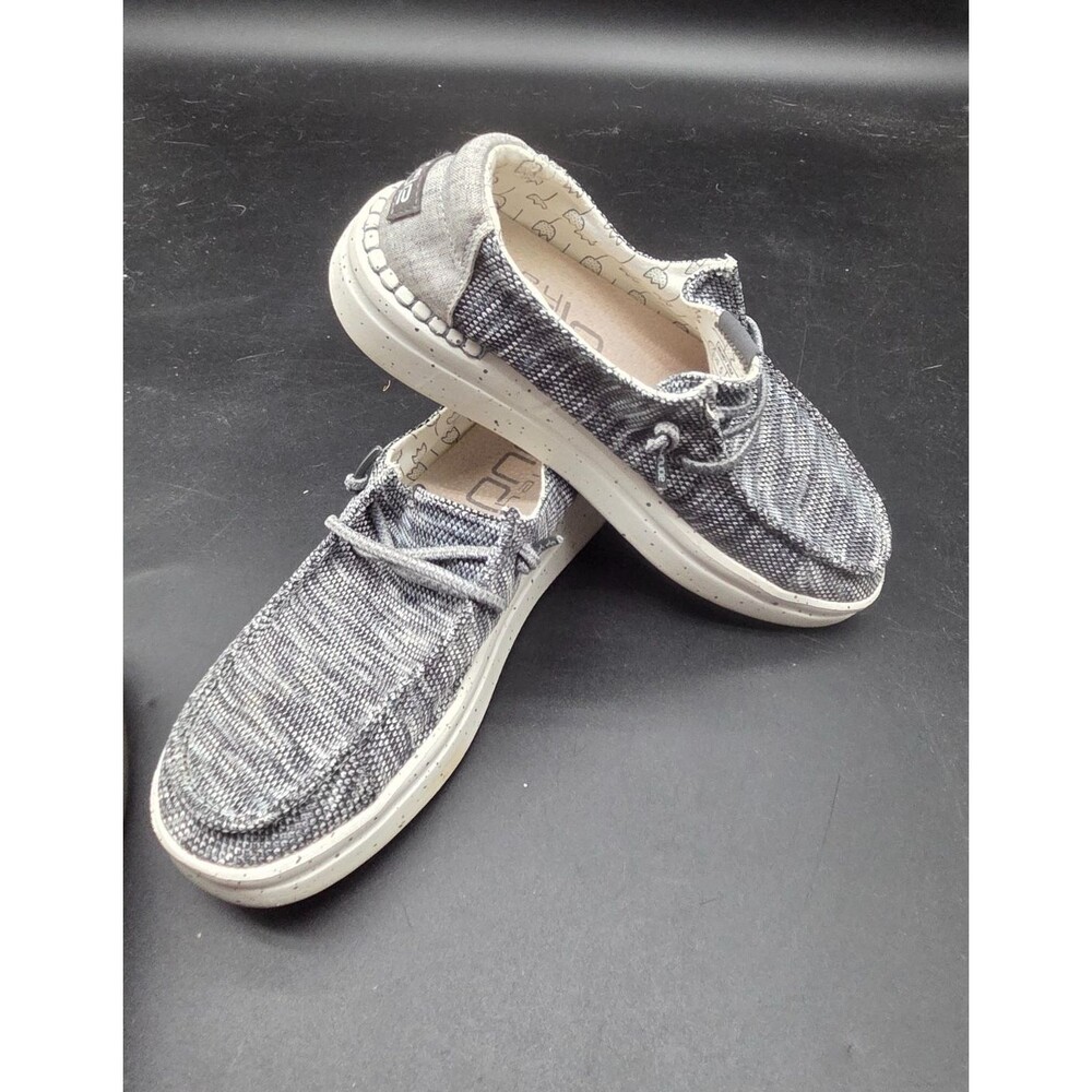 Hey Dude Shoes Womens Size 5 Wendy Gray Floral Comfort Slip On Shoes